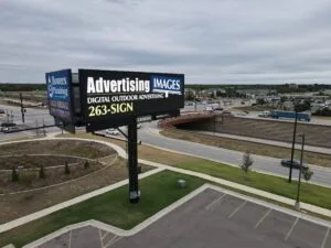 East facing digital billboard at the Kellogg and Webb intersection.