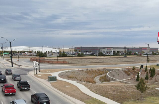 3-Sided digital billboard located on the corner of Kellogg and Webb Road.