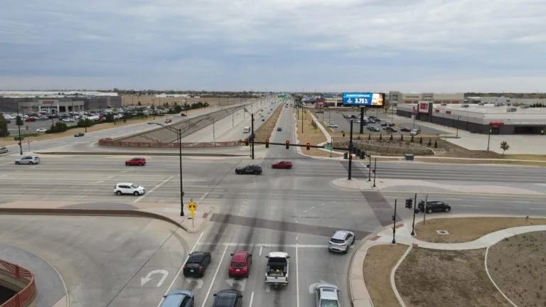 West facing digital billboard on the southeast corner of the Kellogg and Webb intersection in front of Floor and Decor.