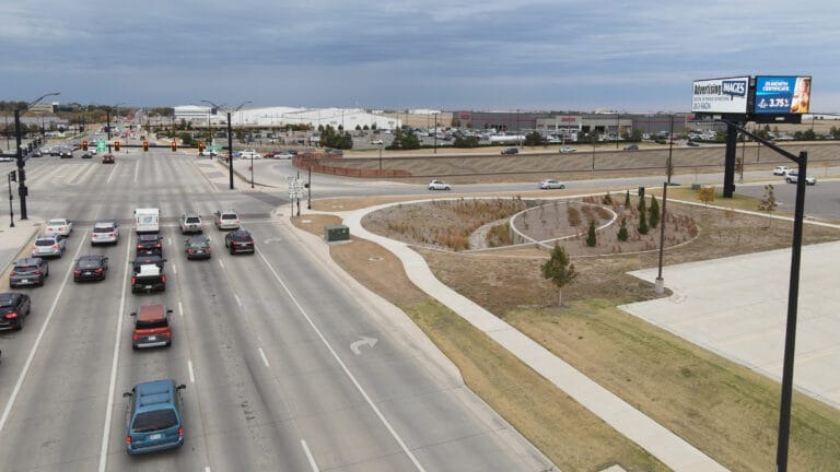 3-Sided digital billboard located on the corner of Kellogg and Webb Road.