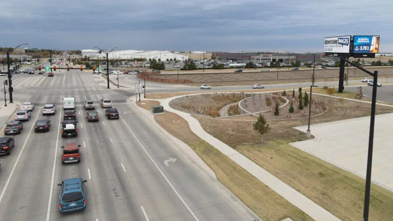 3-Sided digital billboard located on the corner of Kellogg and Webb Road.