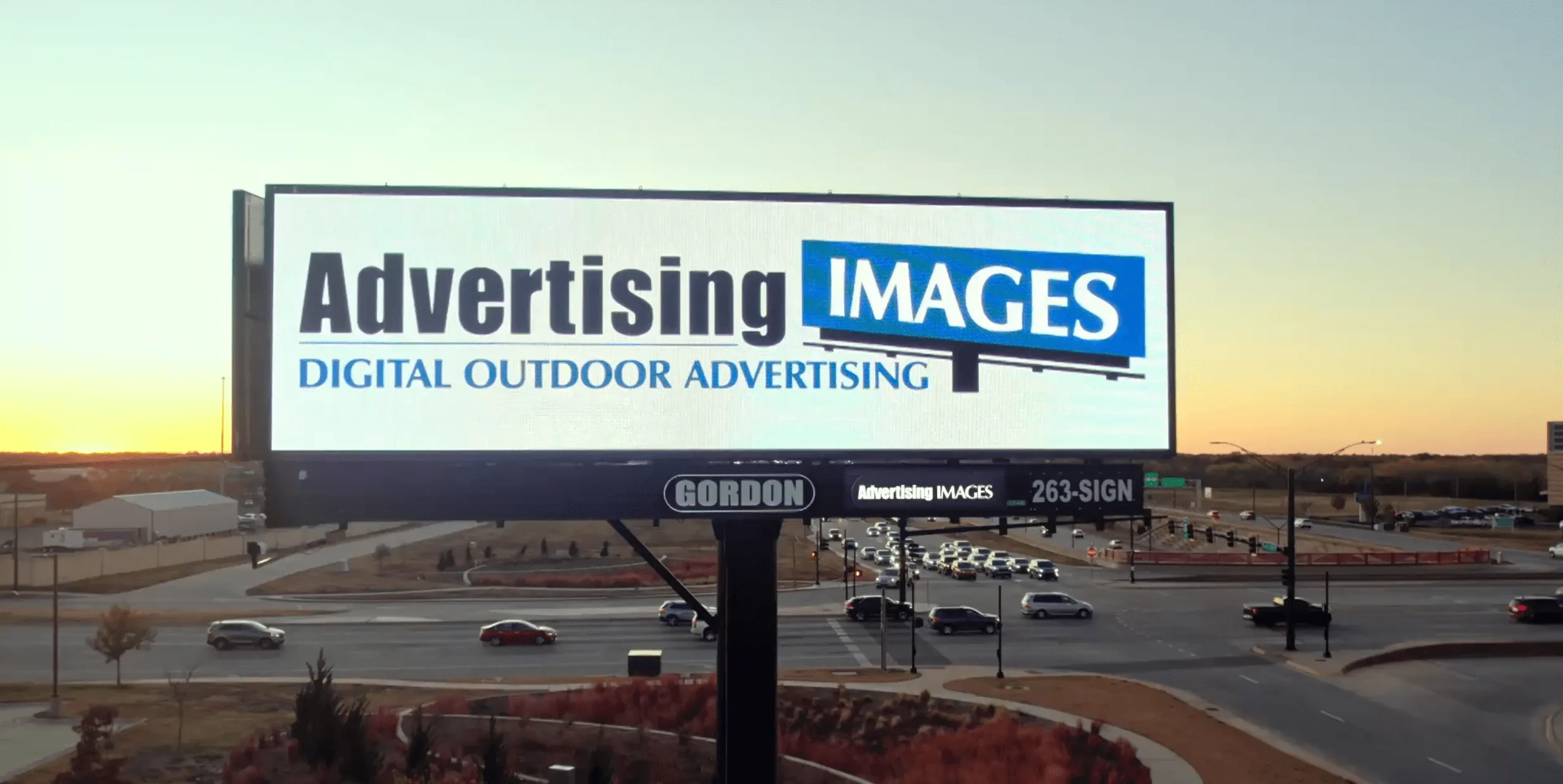3-Sided digital billboard located on the corner of Kellogg and Webb Road.