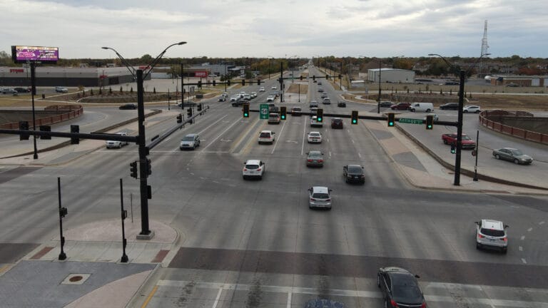 West facing digital billboard on the southeast corner of the Kellogg and Webb intersection in front of Floor and Decor.