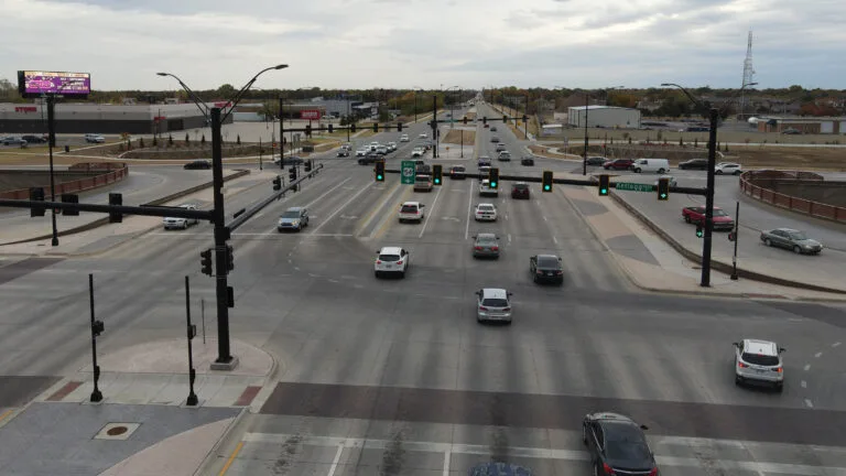 West facing digital billboard on the southeast corner of the Kellogg and Webb intersection in front of Floor and Decor.