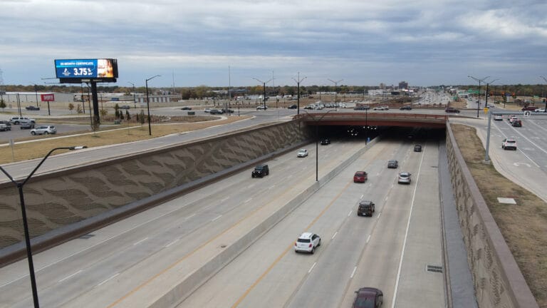 East facing digital billboard on the southeast corner of the Kellogg and Webb intersection in front of Floor and Decor.