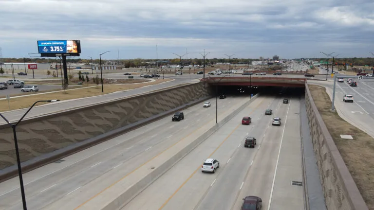 East facing digital billboard on the southeast corner of the Kellogg and Webb intersection in front of Floor and Decor.