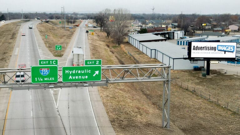 Digital billboard next to the Hydraulic exit on Kellogg US 400.