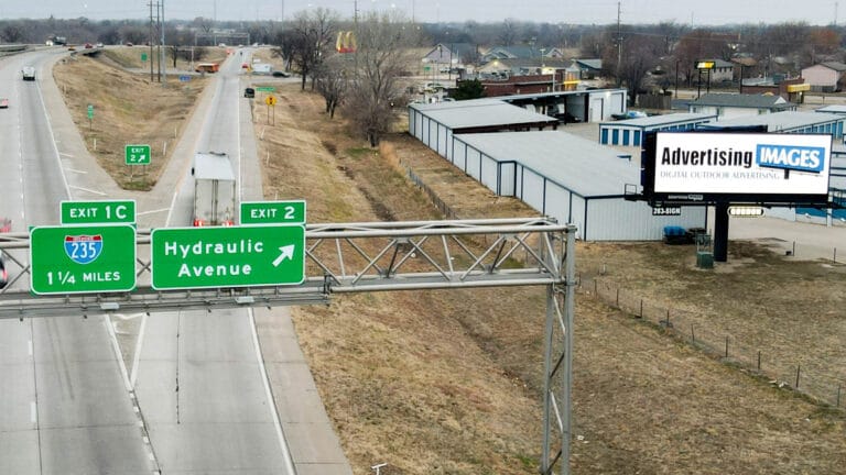 Digital billboard next to the Hydraulic exit on Kellogg US 400.