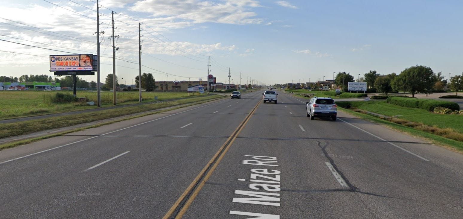 North facing digital billboard at the 37th & Maize Rd intersection.
