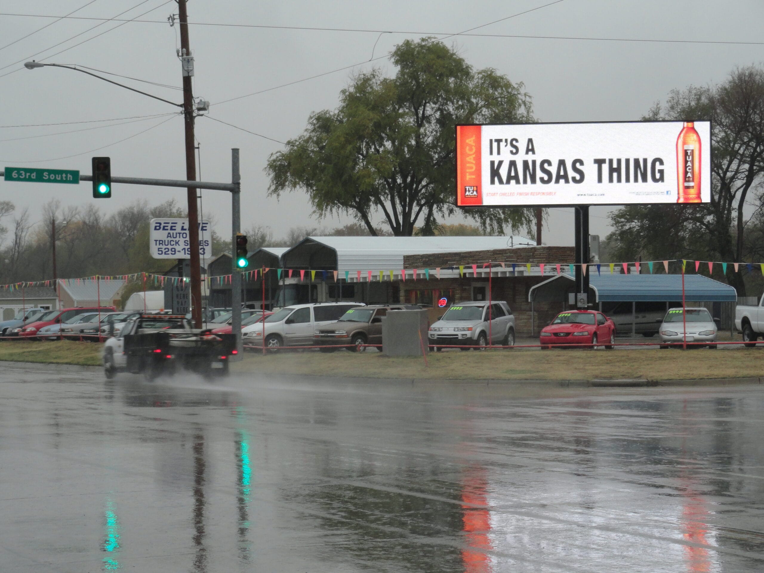Northeast facing billboard on the corner of 63rd and Broadway in Haysville, Kansas.