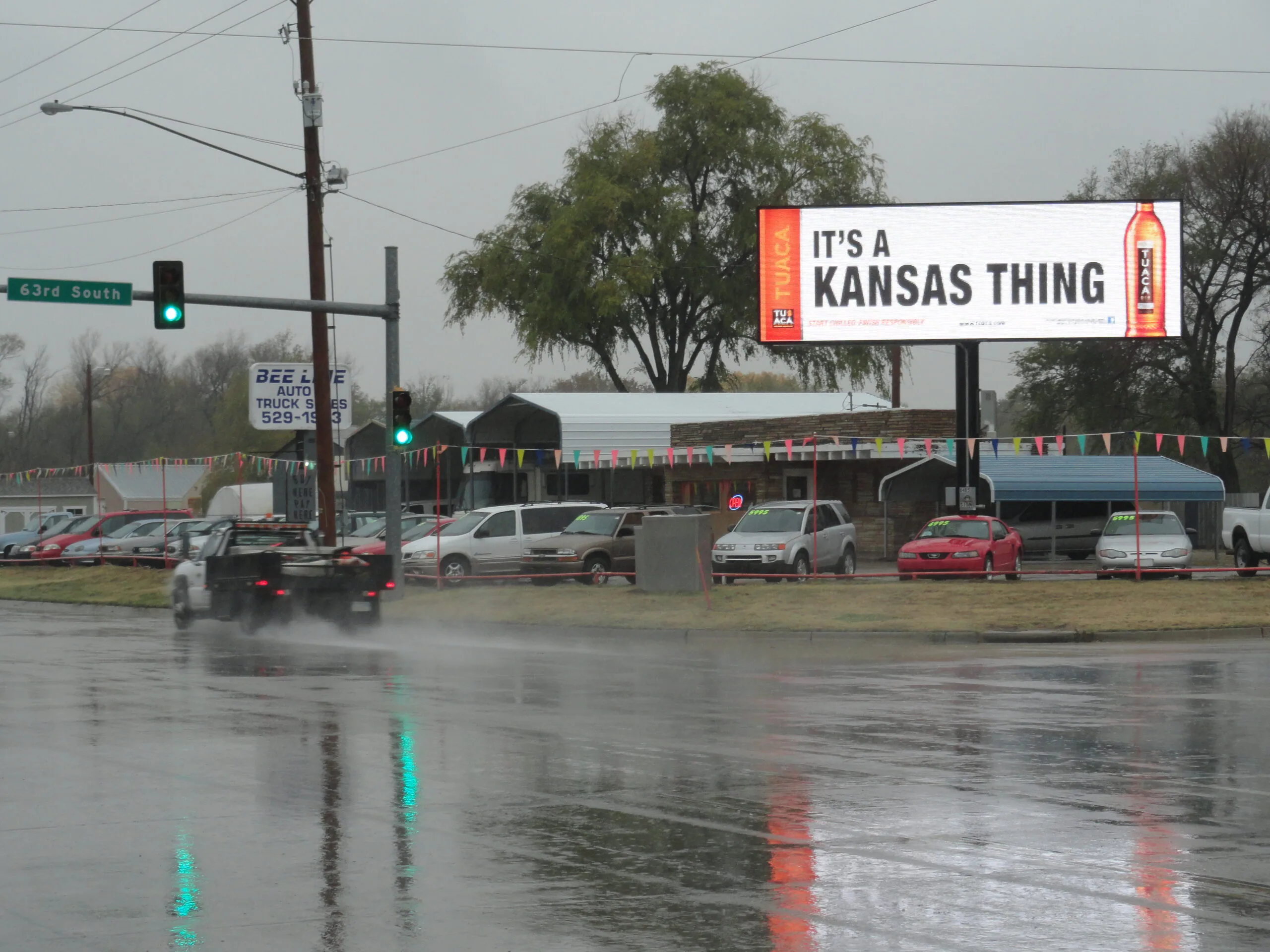 Northeast facing billboard on the corner of 63rd and Broadway in Haysville, Kansas.