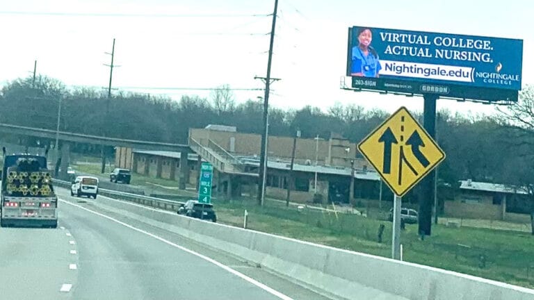 I135 and K-15 south facing digital billboard.