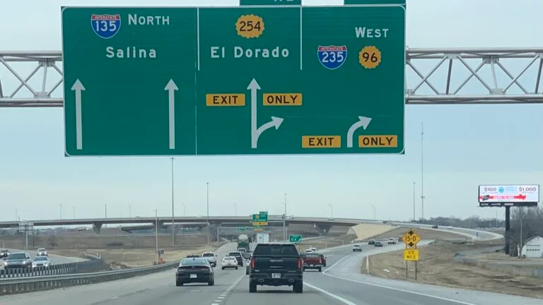 South facing digital billboard at I135 North Junction.