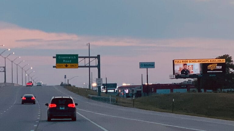 Digital billboard at Kellogg and K96/Greenwich rd, East Face A.