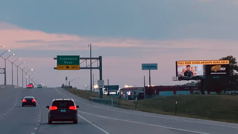 Digital billboard at Kellogg and K96/Greenwich rd, East Face A.