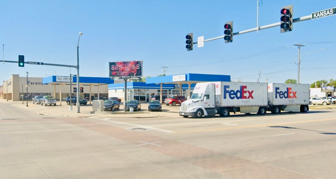 Northwest facing billboard in Liberal, Knasas, on the corner of Pancake Blvd & Kansas Street.