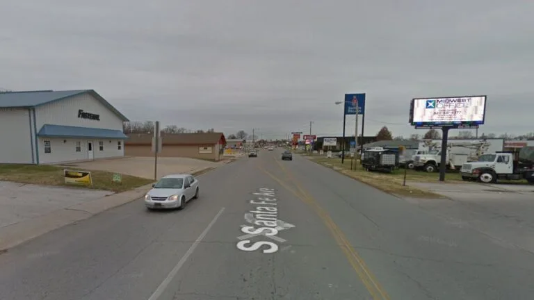 Northeast facing digital billboard in Chanute, Kansas.