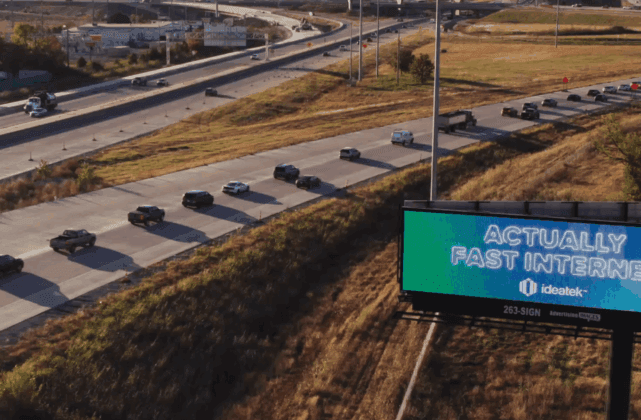 I135 and K96 north facing digital billboard.