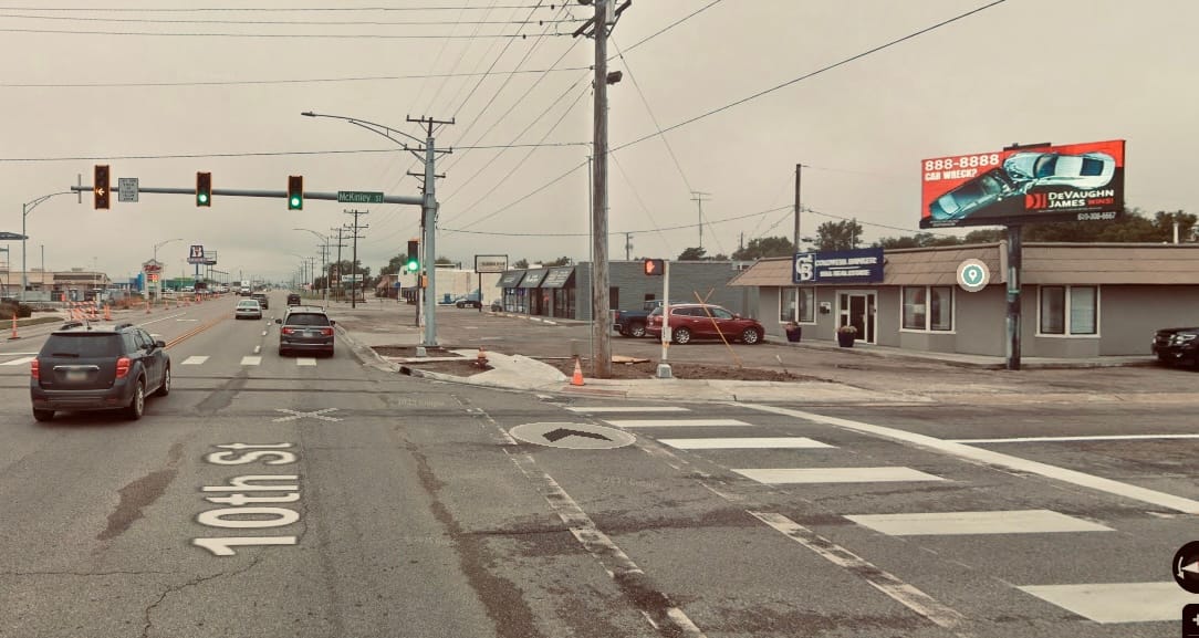 Southeast facing billboard in Great Bend on the corner of 10th Street and McKinley.