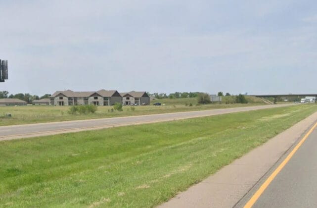 South facing digital billboard near exit 28 on I-135 near South Newton, Kansas.